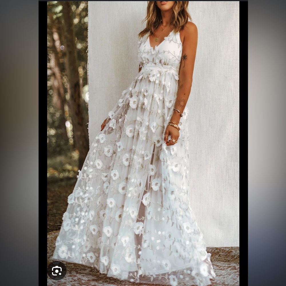 Altar’d State Arabella Ivory Maxi Dress